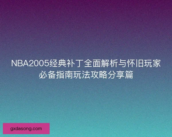 NBA2005经典补丁全面解析与怀旧玩家必备指南玩法攻略分享篇